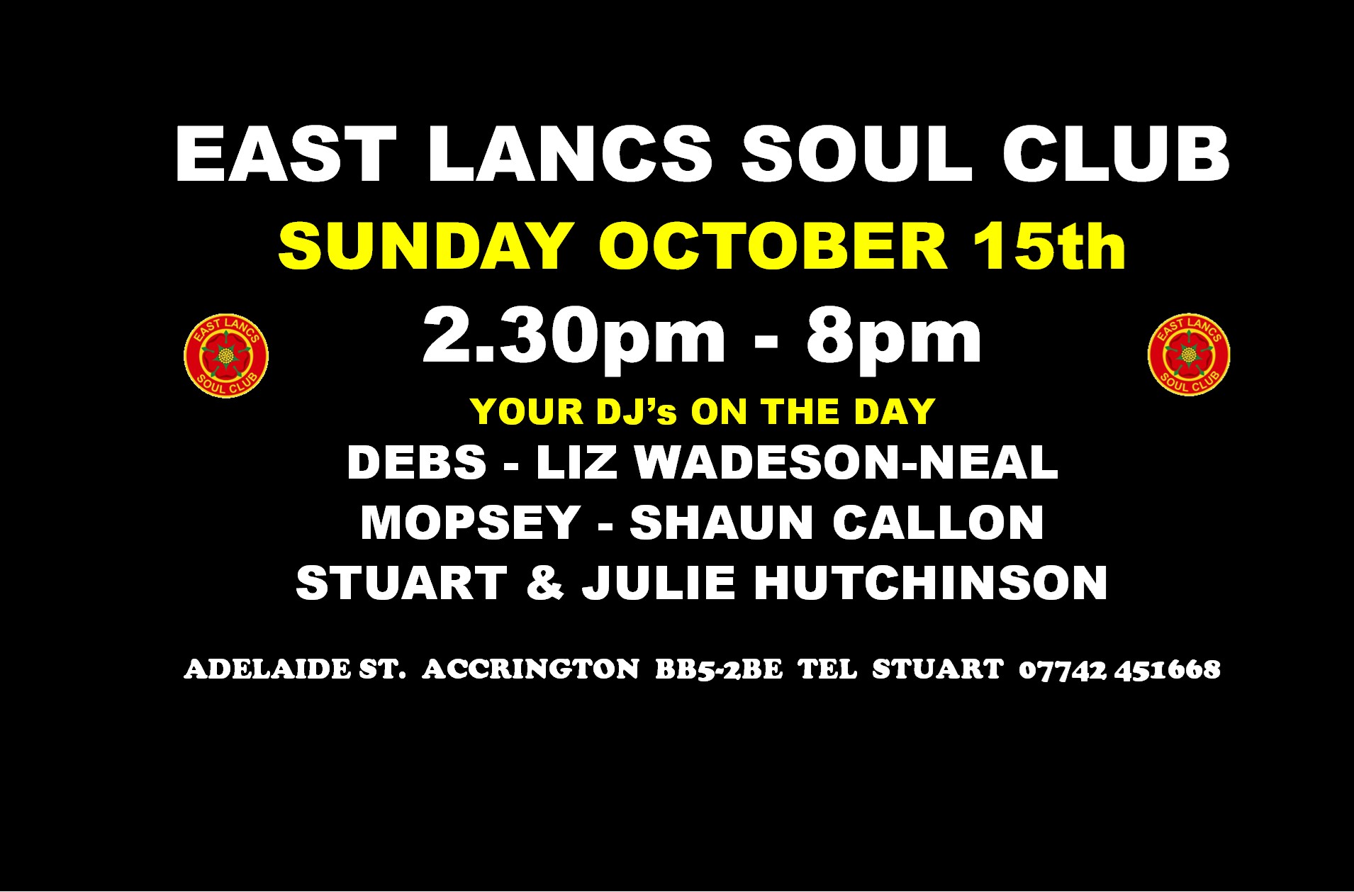 EAST LANCS SOUL CLUB SUNDAY SOUL RETURNS DETAILS SOON Alldayers